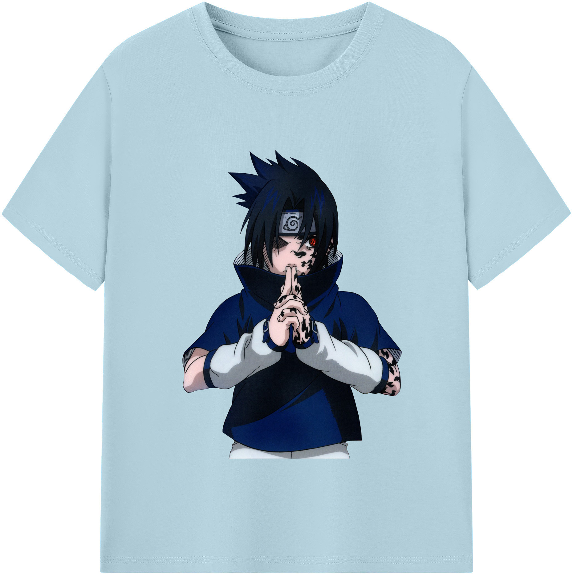 （画像用） NARUTO -ナルト- うちは サスケ Uchiha Sasuke 綿100％半袖Tシャツ（フロントプリント）